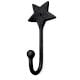 Handcrafted Black Metal Star Wall Hook Minimal Utility